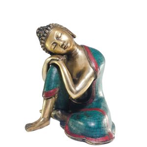 Statue of Resting Buddha with Real Stone Setting , Better Work