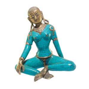 Statue of parbati with Real Stone Setting 