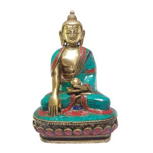 Statue of Shakyamuni Buddha with Real Stone Setting