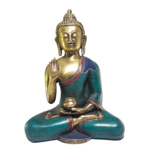 Statue of Amoghasiddhi Buddha with Real Stone Setting , Better Work
