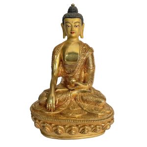 Handmade Nepali Statue Of Buddha, Full Gold Plated 