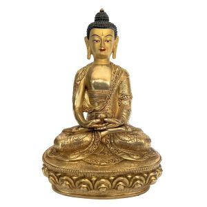Handmade Nepali Statue Of Buddha, Full Gold Plated 