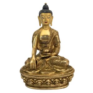 Handmade Nepali Statue Of Buddha, Full Gold Plated 