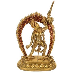 Handmade Nepali Statue Of Vajrayogini, Full Gold Plated 
