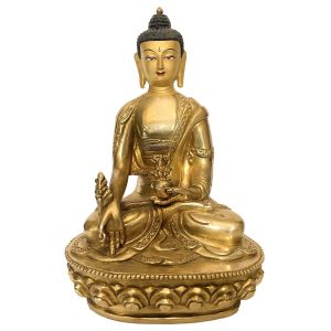 Handmade Nepali Statue Of Buddha, Full Gold Plated 