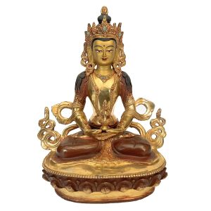 Handmade Nepali Statue Of Aparmita, Full Gold Plated