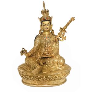 Handmade Nepali Statue Of Guru, Full Gold Plated