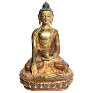 Handmade Nepali Statue Of, Partly Gold Plated