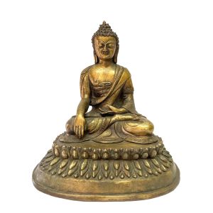 Old +30 Years , Nepali Handmade Statue Of Shakyamuni Buddha, Fire Gold Plated , antique finishing