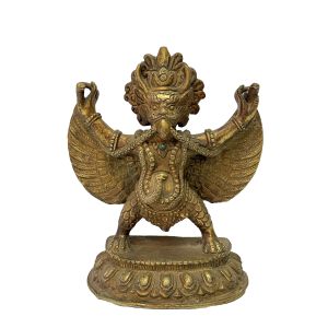 Old +30 Years ,Nepali Handmade Statue Of Garuda, Gold plated antique finishing 