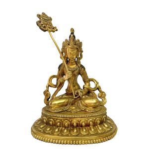 Nepali Handmade Statue Of Sitatapatra, Full Fire Gold Plated 