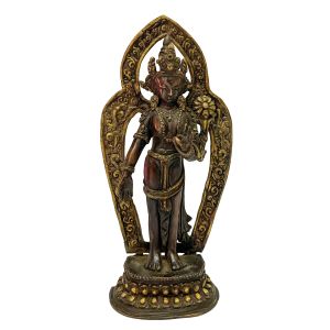 Nepali Handmade Statue Of Tara, Chocolate Oxidized 