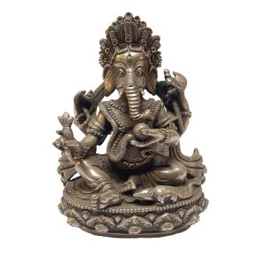  Masterpiece , Sterling Silver, 492 Gram Statue of Ganesh, Old Stock 
