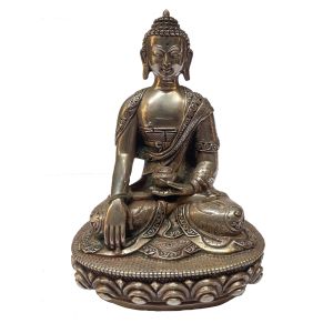  Masterpiece , Sterling Silver, 580 Gram Statue of Shakyamuni Buddha, Old Stock 