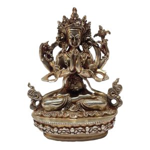  Masterpiece , Sterling Silver, 204 Gram Statue of Chenrezig, Old Stock 