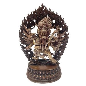  Masterpiece , Sterling Silver, 1258 Gram & Copper Statue of Vajrakilaya, Old Stock 