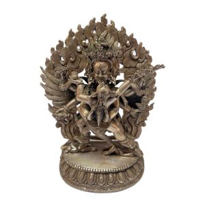  Masterpiece , Sterling Silver, 596 Gram Statue of Vajrakilaya, Old Stock 