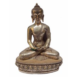  Masterpiece , Sterling Silver, 1609 Gram Statue of Shakyamuni Buddha, Old Stock 