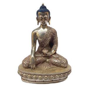  Masterpiece , Sterling Silver, 1702 Gram Statue of Shakyamuni Buddha, Old Stock 