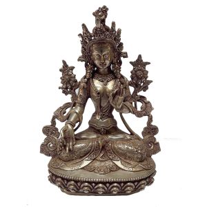  Masterpiece , Sterling Silver, 730 Gram Statue of White Tara, Old Stock 