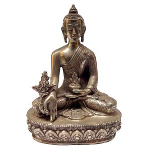  Masterpiece , Sterling Silver, 450 Gram Statue of Medicine Buddha, Old Stock 