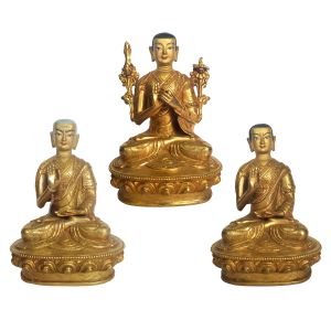 Tibetan Statue of Je TsongKhapa with his Disciple 
