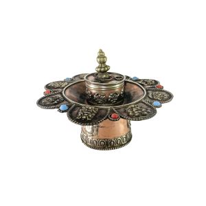 Stupa Incense Burner, Copper plated