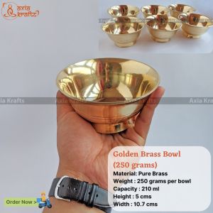 Set of 6 Golden Brass Bowl