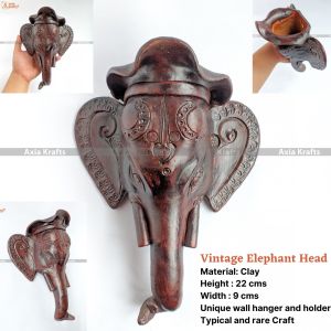 Vintage Ceramic Elephant Head Wall Hanger