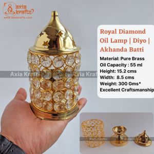 Large Royal Diamond Oil Lamp Diyo Akhanda Batti