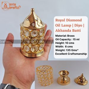 Small Royal Diamond Oil Lamp Diyo Akhanda Batti