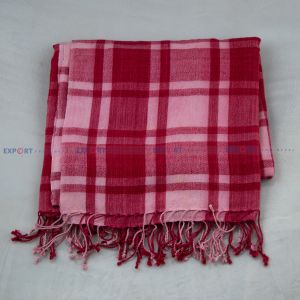 Imported Cashmeree Silk Blended Check Shawl (Red & White)