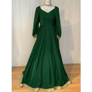 Green Velvet Gown for Ladies