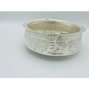 Silver Plated Floral Carved Khadkulo