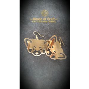 Light Weight Hand-made Red Panda Brass Earring