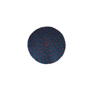 Handmade Wool Felt Ball Carpet in Navy Blue - 100 cm Diameter