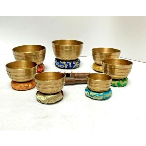 Singing Bowl Set- 7 Set of Singing Bowl-Tibetan Singing Bowl Set-Handmade Singing Bowl-Hand hammered Singing Bowl Set-Seven Chakra Tune Singing Bowl Set-Yoga and Meditation Bowl Set-Mindfulness Singing Bowl Set-Chakra Healing Set-Chakra Balancing Bowl Set