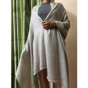 Grey Unisex Soft Fringe Pashmina 