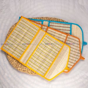 Banana Stem Stick & Cotton Yarn Two Pocket Wall Hanger 