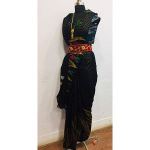 Blue Shining Dhaka Pattern Light Hand Made Saree