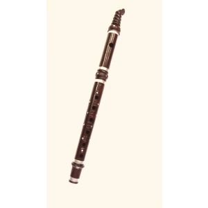 Brown Tip Wooden Carved Flute  