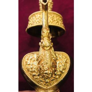Half Fire Gold Plated Copper 11 Inches Bhumpa