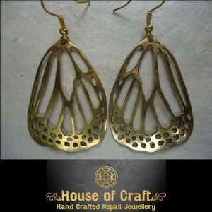 Hand-Made Light Weight Brass Butterfly Earring