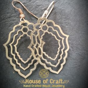 3 Layered Light Weight Handmade White Metal Earring