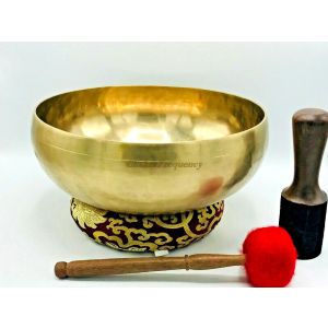 12 Inch High Quality Tibetan Singing Bowl-Peter Hess singing Bowl-Deep Resonate Sound Vibration Singing Bowl-Yoga and Meditation Sound Healing Bowl-Chakra Balancing Singing Bowl-Sound bathing and soothing music bowl comes with cushion, mallet, and striker