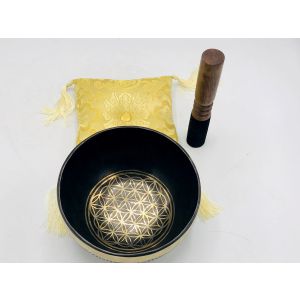 8 Inch Flower of Life Singing Bowl-Flower of Life Design Bowl-Tibetan Flower of Life design singing bowl-Singing Bowl comes with cushion, mallet