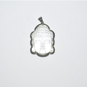 Crystal Stone Buddha Head Locket Pendant for Good Fortune