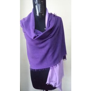 Pure  Cashmere Light weight  felted  shaded  shawl with  four  side  frienge 