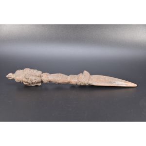 Old and Rare 3 Face Antique Iron Tibetan Mahakala Phurba, Dorje