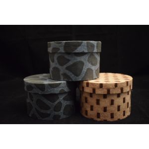 Attractive Printed Design Lokta Paper Round Box